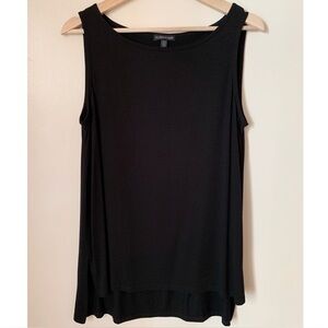 Eileen Fisher • S • Solid Black Split Sides Black Tank Top